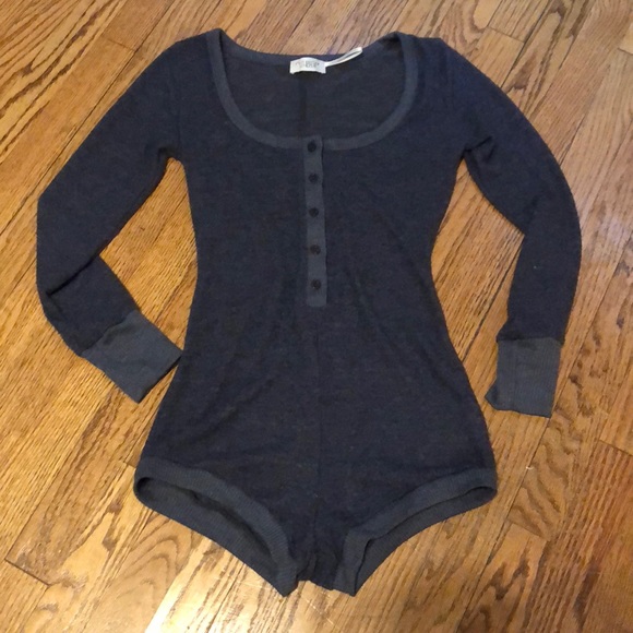 Urban Outfitters Other - Cozy Blue Button Down Lounge Romper